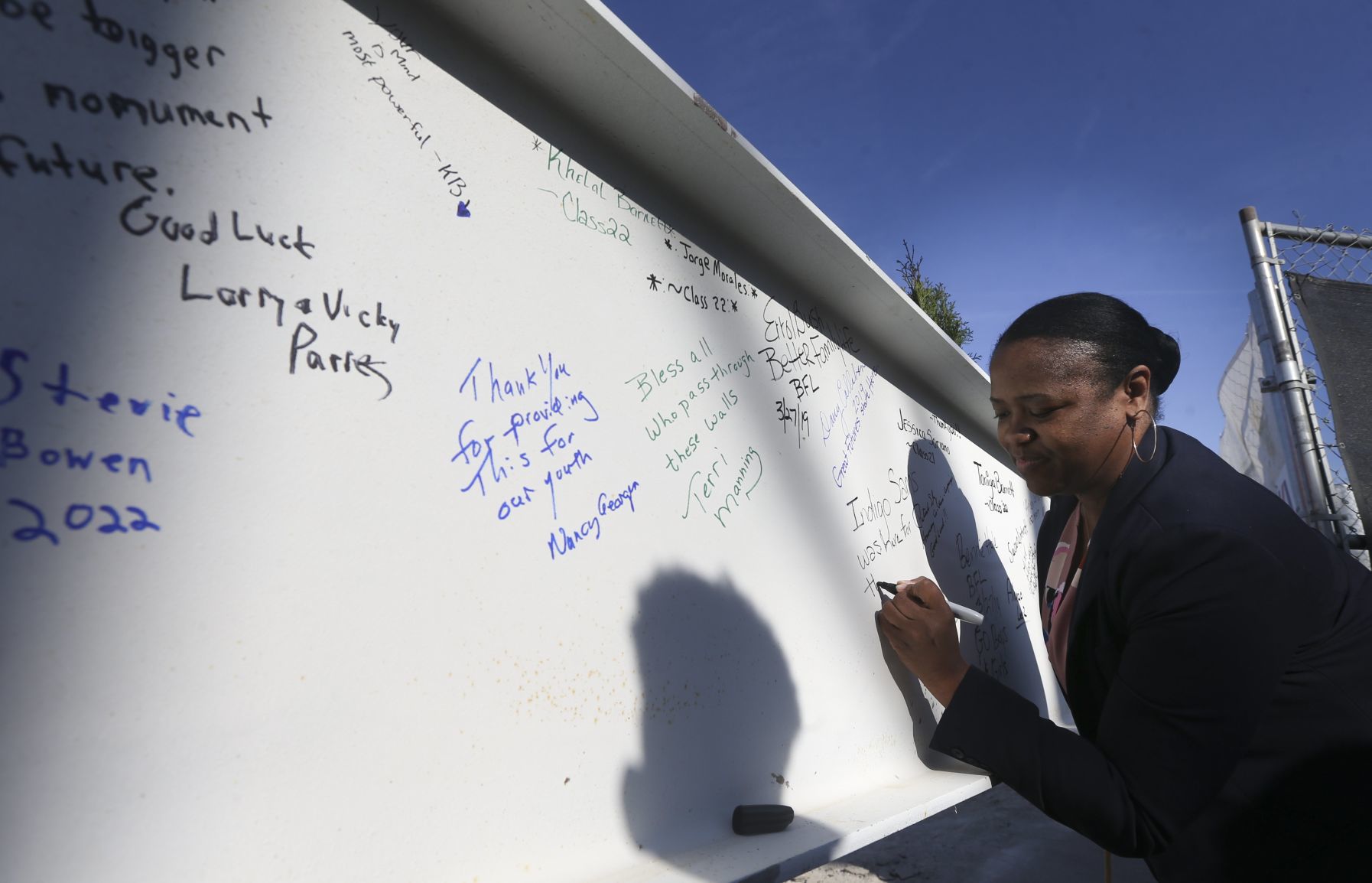 Topping out ceremony at Teen Center in Ferguson